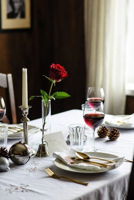 Elegant dinner table setting for celebration