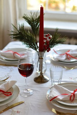 Festive dinner table setting