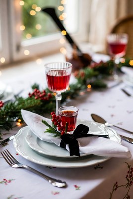 Festive table setting for celebration