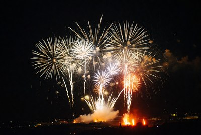 Stunning fireworks light up night sky