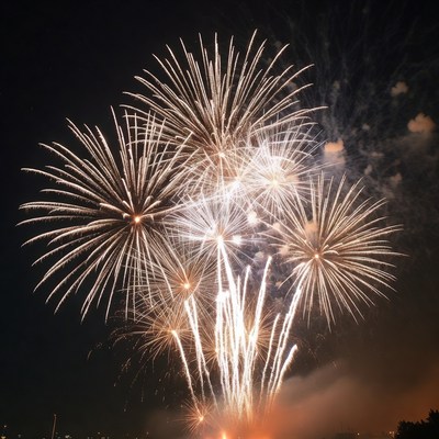 Fireworks light up the night sky