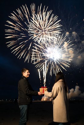 Surprise gift during fireworks display