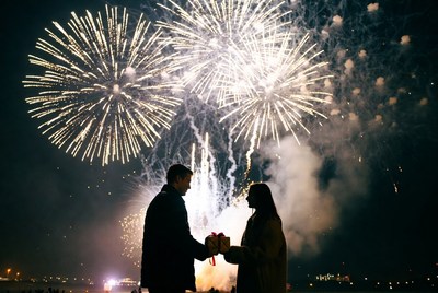 Celebrating love with fireworks display