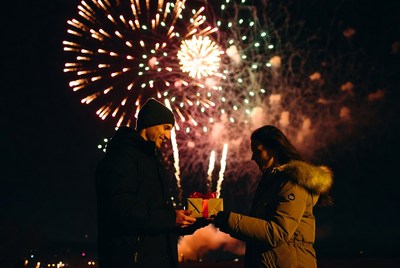 Celebrating with gifts and fireworks