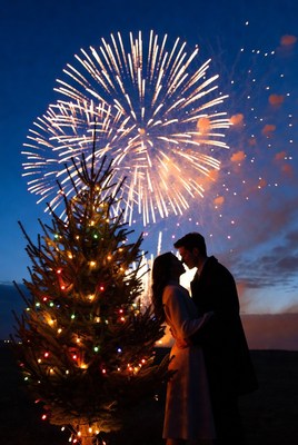 Romantic new year's eve celebration