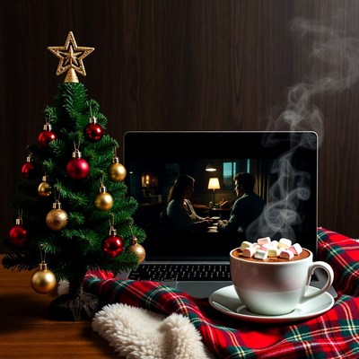 Cozy christmas evening at home