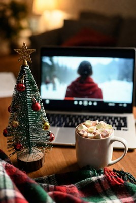 Cozy holiday scene with cocoa
