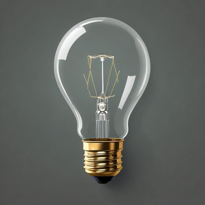 Light bulb on gray background