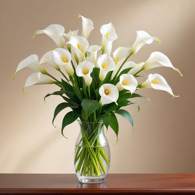Beautiful calla lilies in a vase