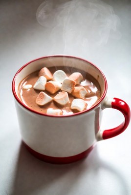 Warm hot chocolate with marshmallows