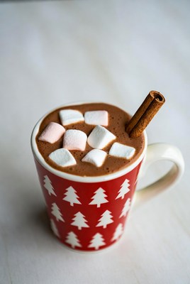 Cozy holiday drink with marshmallows