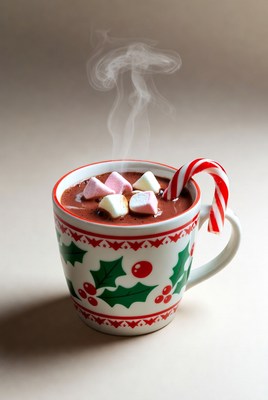 Cozy hot chocolate with marshmallows