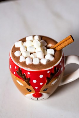 Cozy hot chocolate with marshmallows