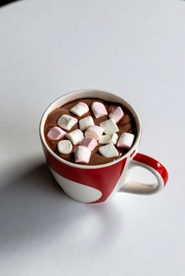 Hot chocolate with marshmallows in cup
