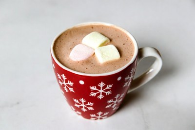 Cozy hot chocolate with marshmallows