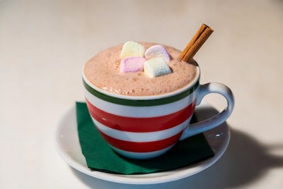 Delicious hot chocolate with marshmallows