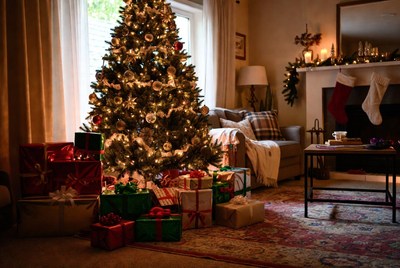 Cozy christmas living room scene