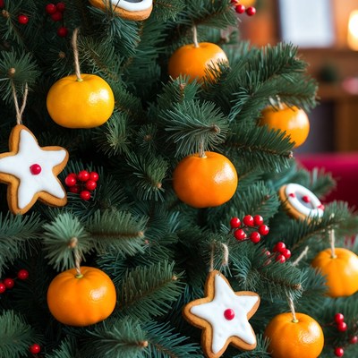 Decorative christmas tree with ornaments