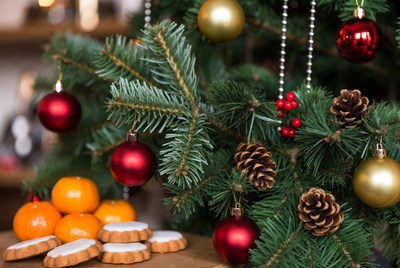 Festive christmas tree decoration