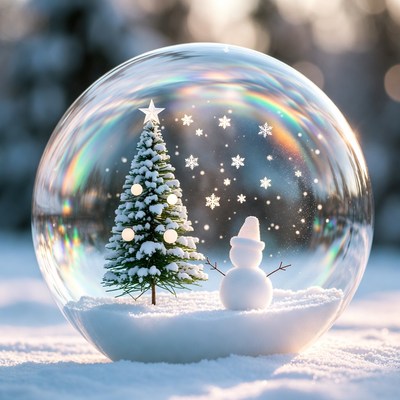 Winter magic in a snow globe