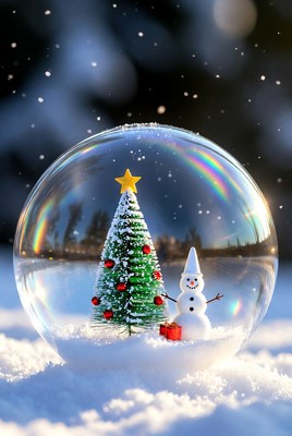 Snow globe with christmas scene