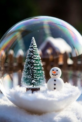 Winter scene in a snow globe