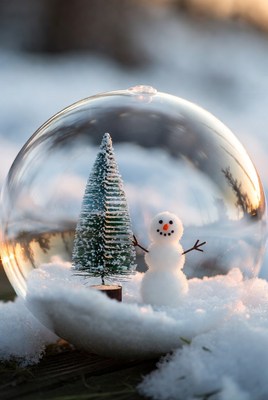 Snow globe with a tiny snowman