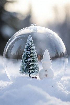 Winter wonderland in glass dome