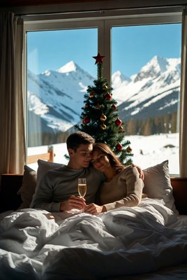 Cozy winter morning with a view