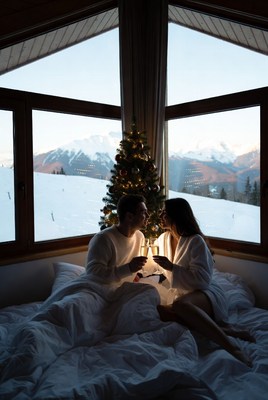 Cozy winter morning with warm drinks
