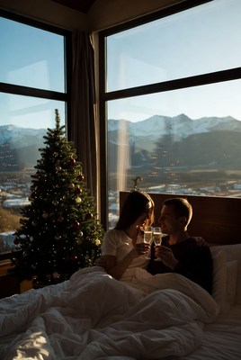 Cozy celebration in a mountain cabin