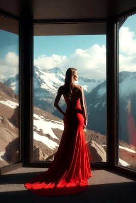 Elegant sunset view in the mountains