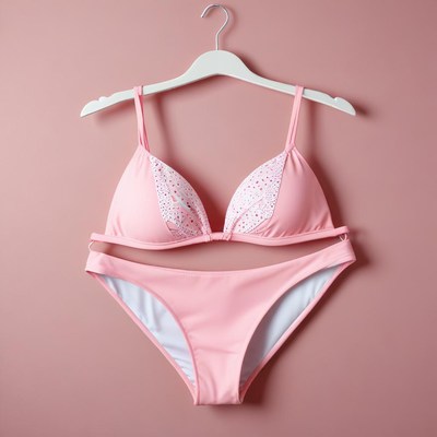 Pink bikini set on display