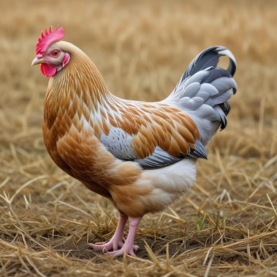 Beautiful hen in the field