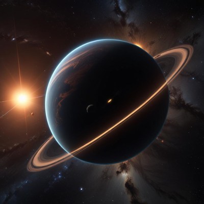 Colorful rings around a distant planet