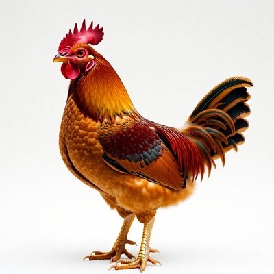 Colorful rooster standing proudly