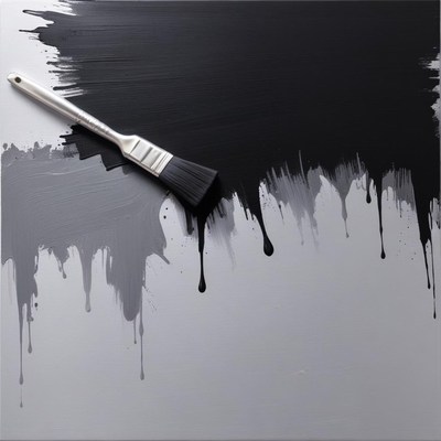 Creative black and gray paint art