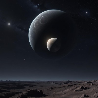 Stellar view of two moons