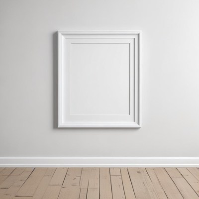 Empty frame on white wall
