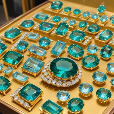 Beautiful turquoise and gold jewelry collection