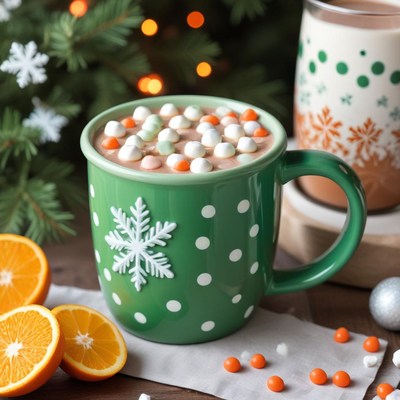 Festive hot chocolate with toppings