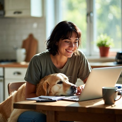 Working from home with a dog