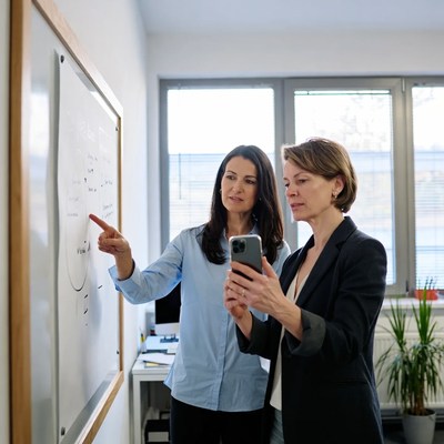 Collaboration in a bright office