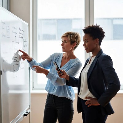 Strategic meeting in a bright office