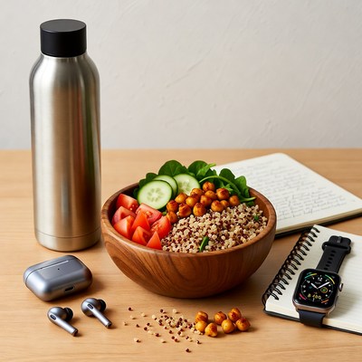 Healthy meal prep with essentials