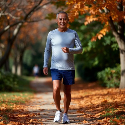 Enjoying a brisk autumn jog