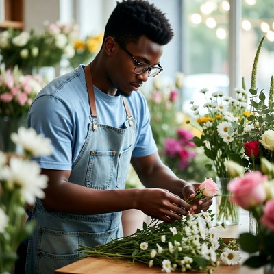 Flower arrangement in a shop