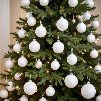 Elegant white christmas tree decor
