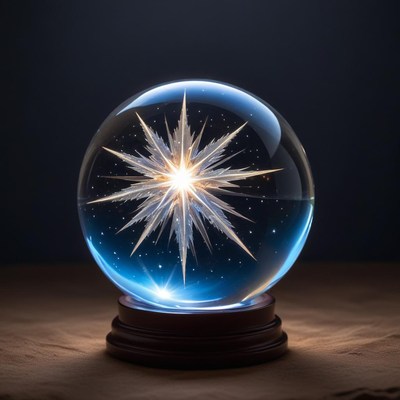 Beautiful crystal snow globe with star design