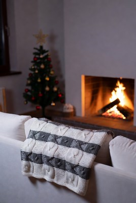 Cozy living room with fireplace